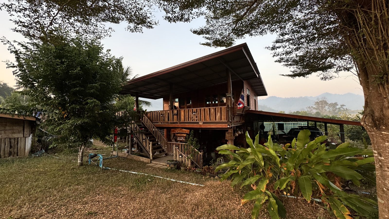 The wooden bungalow